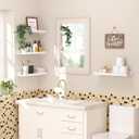 upsimples Floating Shelves for Wall, Wall Shelves for Decor Storage Set of 6, Wall Mounted Wood Shelf for Bedroom, Living Room, Bathroom, Kitchen, Picture Ledge Shelf, White, 15.7in