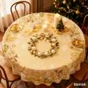 Yanstar Christmas Tablecloth Golden Christmas Pattern - 60x60in Holiday Dining Decor (152x152cm) Wrinkle & Stain Resistant Polyester