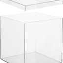 Clear Acrylic Box with Lid, Square Storage Container for Display, Transparent Cube Box, Display Organizer for Figurines, Candy, Jewelry, Cosmetics, Flowers, Vanity Accessories(20 * 20 * 20)