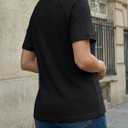 AUTOMET Women's Waffle Knit Henley Tops Short Sleeve Blouses Business Casual T-Shirts for Spring Summer Vacation 2026 (Black, L)