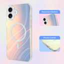 ZIYE Iridescent Case Designed for iPhone 16 Cute Fluorescent Laser Design Soft TPU Bumper Hard PC Scratch-Resistant Shockproof Protective Phone Cover for Women Girls Men Rainbow#1