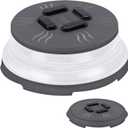 Hover Cover Collapsible Magnetic Splatter Cover, 10-Inch Clear BPA-Free Food Lid Vented Plate Guard with Steam Vents, Anti-Splash Microwave Lid, Dishwasher Safe Space-Saving Magnetic Storage, Charcoal