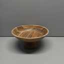 Folkulture Wooden Fruit Bowl for Kitchen Counter | 12" Large Premium Eco Friendly Banana Fruit Basket for Kitchen | Acacia Wood Bowl with Holder, Pedestal for Table Decor, Centerpiece for Dining Table (Natural Ribbed)