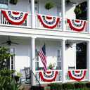 3 Pack USA 250th Anniversary American Pleated Fan Flag 4th of July Decorations, 1.5X3 Ft American Flags for Outside Patriotic Bunting flags outdoor Red White Blue Memorial Day Independence Day Decor