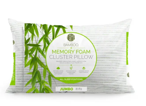 Essence of Bamboo Jumbo Pillow 20x28in Memory foam Cluster Pillow