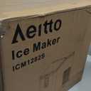 Aeitto Ice Maker Countertop 26lbs/24H, Ice Machine 8 Ice Cubes Ready in 6 Mins, 2 Sizes of Bullet Ice Portable Ice Makers with Basket & Scoop, Auto Self-Cleaning for Home/Kitchen/Office Stainless