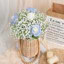MARTINE MALL Babys Breath Artificial Flowers, 15 PCS White Baby Breath Flowers Artificial Bulk, Fake Babys Breath Gypsophila Real Touch Faux Babys Breath for Wedding Floral Arrangement Home Decor