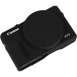Easy Hood Case for Canon Powershot G7 X Mark III Digital Camera, Soft Silicone Protective Cover with Removable Lens Cover for Canon Powershot G7X Mark III DSLR Camera (Black)