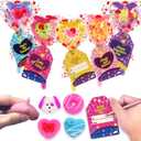 Valentines Day Cards for Kids,24 Pack Heart Lollipop-Shaped Plastic Ball with Valentine Squishy Toys for Kids Valentines Party Favors School Classroom Exchange Gift