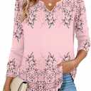 Zeagoo Long Sleeve Shirts for Women Fall V Neck Tops Casual Dressy Blouse Boho Tunic Business Work Clothes School Outfit Size M