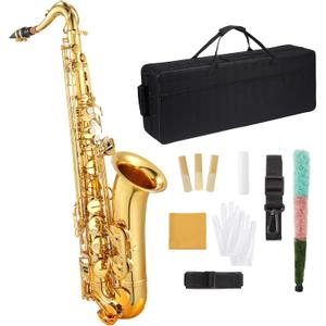 Tenor Saxophone,Gold Laquer, B Flat Saxophone Kit for Beginners, Professional