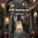 10Ft Outdoor String Lights,Black Edison String Lights with 11 Clear Edison Bulbs (1 Spare) UL Listed,Hanging Lights for Outside Patio Wedding Garden Porch Backyard Party Deck Yard