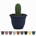 Bloem Ariana 21.5 in. L x 21.5 in. W x 17 in. H 44 qts. Navy Indoor/Outdoor Plastic Self-Watering Decorative Pot Planter AP2070