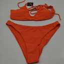 ZAFUL Women's Tie Back Padded High Cut Bralette Bikini Set Two Piece Swimsuit XL