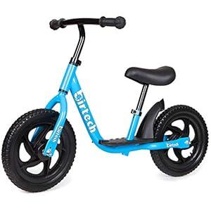 Birtech Balance Bike for 2,3,4,5 Year Old Kids, 12 Inch Toddler Balance Bike Kids Indoor Outdoor Toys, No Pedal Training Bicycle with Adjustable Seat Height, Airless Tire, Black
