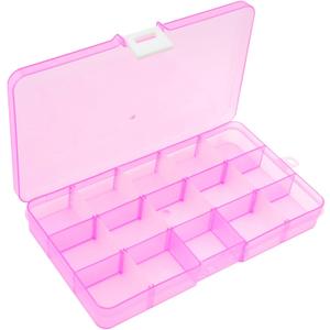 OriGlam 1pcs 17x10CM Plastic Organizer Storage Box with Adjustable Dividers, Jewelry Storage Container Box for Office Supplies Beads Crafts Fishing Tackles (Pink)