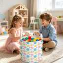 Coral Kids Laundry Basket Foldable Hamper with Handles, 13.8" x 15.8"