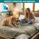 PetAmi Fluffy Waterproof Dog Blanket for Medium Large Dogs, Soft Warm Pet Sherpa Throw Pee Proof Couch Cover, Reversible Cat Bed Blanket Sofa Protector, Plush Washable Pad (Taupe Camel, 40x60)