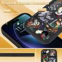 KANGHAR Black Case for iPhone Air Case, Cute Mushroom Art Design Soft TPU Shockproof Protective for Women Girl Summer Phone Cover