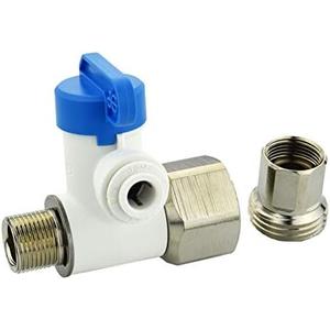 John Guest Speedfit 1/2 x 3/8 x 1/4 Inch Angle Stop Adapter Valve, Pusht to Connect Plastic Plumbing Fitting, ASVPP5LF-US