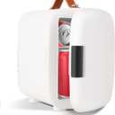 FANSEXPERT Cosmetic Fridge, Portable Mini Fridge for Skincare Food Drinks, 4L/6 Can Electric Plug In Cooler & Warmer, AC/DC Skincare Refrigerator for Bedroom Office Car Dorm (White)