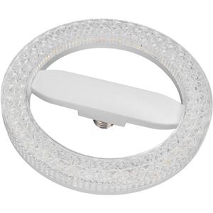 Circular Light Bulb E27 E26 24W Circular Light Bulb 3 Color Temperature LED Crystal Round Energy Saving Light Bulb Replacement for Ceiling Light Fixture