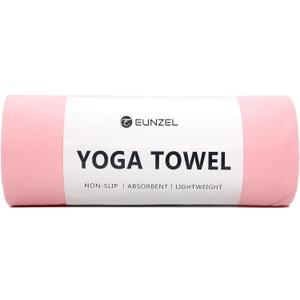 Eunzel Hot Yoga Towel Non Slip Yoga Mat Towel Non-Slip Sweat Absorbent Microfiber Towel for Hot Yoga, Pilates and Workout 72" x 26.5", Pink