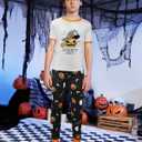 MyFav Matching Pajamas for Family Halloween Short Sleeve Long Pant Sleepwear Holiday Pajamas for Family (XX-Large, White)