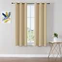 ChrisDowa Blackout Curtains 63 inches Long for Bedroom - 2 Panels Set Grommet Thermal Insulated Room Darkening Curtains for Living Room (Biscotti Beige, 42 x 63 Inch)