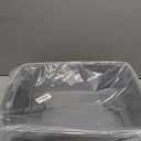 Large Cat Litter Box with High Sides, Open Top for Easy Access, Includes Scoop with Storage, 19" x 15" x 11.75", Grey/Beige