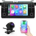 Android 14 Car Stereo Radio for BMW E46 1998-2005 4+64G Radio with Wireless CarPlay/Android Auto, 7" IPS HD Touch Screen Radio with WiFi/GPS/Bluetooth/Mirror Link/FM/USB/SWC/Backup Camera