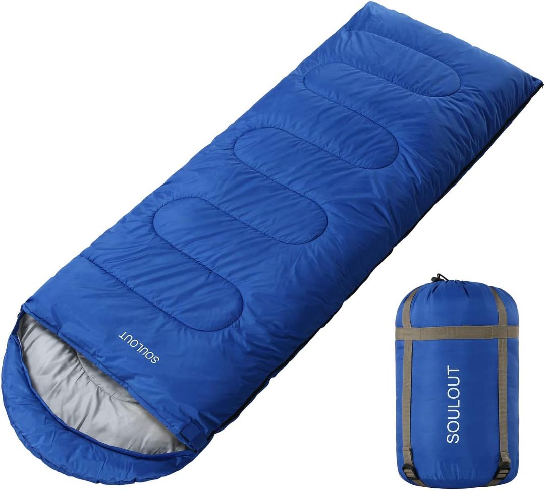 3-4 Season Sleeping Bag for Adults & Kids, Lightweight Warm Cold Weather Camping Bag with Waterproof Compression Sack  Portable for Hiking, Backpacking, Traveling & Outdoor Adventures (Navy Blue)
