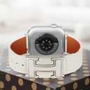 Leather Magnetic Bands Compatible with Apple Watch 11/10/9/8/7/6/5/4/3/2/1/SE/SE2/Ultra, Women Men Wristbands for iWatch 49mm/46mm/45mm/44mm/42mm/41mm/40mm/38mm (Beige+ Starlight Buckle)