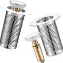 2 x Bathroom Sink Stopper 2Pcs,Sink Drain Strainer,Hair Catcher with Removable Stainless Steel Filter Basket,Universal Sink Plug,Suitable for Most Sinks,Washbasin,Bathtubs
