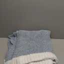 Exclusivo Mezcla Twin Size Knit Blanket for Bed, Ultra Soft and Warm Reversible Woven Blankets, Cozy Snuggly Throw for Couch Bed and Home Decor, Heather Blue, 60"x80"