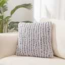 GARLVCAL Grey Chunky Knit Throw Pillow Covers 1PC 18"18" Square Luxury Style Crochet Pillow Case Fur Pillowcases Decorative Pillow Shell for Sofa Bedroom Cushion