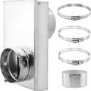 Adjustable 0-5" Periscope Dryer Vent Kit,Dryer Telescoping Vent Kit,Telescoping Vent Kit For Dryers Telescoping Vent Kit With 3 Clamps And Aluminum Foil Tape, Aluminum