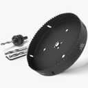 8 Inch Hole Saw with 1/2" Hex Shank Quick Change Arbor, JTemgle Bi-Metal Hole Saw Heavy Duty Hole Cutting Tool for Cornhole Boards, Recessed Lights, Wood, Plastic, Drywall & Soft Metal