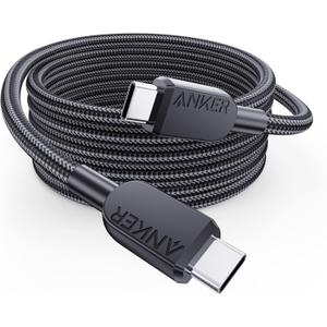 Anker USB C to USB C Cable (6FT),240W Type-C Fast Charging Cord for iPhone 17/16 Series,MacBook Pro 2020,iPad Air 4 and More (Black)