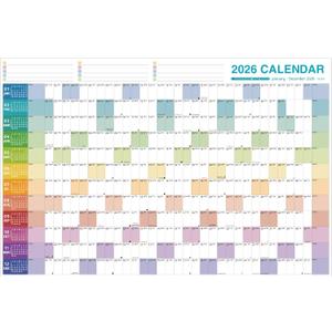 Yearly Wall Calendar 2026 - Large Yearly Calendar 2026, Jan 2026 - Dec 2026, 38.2'' x 25.2'' (Open), 2026 Calendar 12 Months, Yearly Wall Calendar with To-do Lists, Notes, Stickers, All At One Page