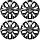 AutoBeeDen 2-Pack Universal Hubcaps Replacement R14 14 inch, Steel Wheel Rim Cover for Most Cars Trucks Sedans SUV, 14" 14 in Wheel Covers Hub Caps (Gray+Black Color)