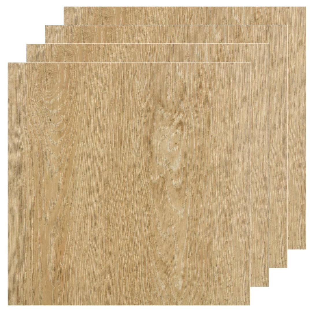 AKOLAFE 40 Sheet Vinyl Flooring 12x12 Peel and Stick Floor Tile Waterproof Clearance Vinyl Floor Tiles Light Wood Self Adhesive Floor Tiles Sticky Laminate Flooring for Bathroom Kitchen Basement RV