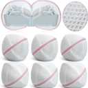 Shappy 6 Pieces Bra Washing Bag for Laundry Mesh Wash Lingerie Underwear Brassiere Washing Bags with Zipper for Women Laundry Storage (11.81 Inch,Pink)