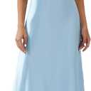 Litherday Silk Nightgown for Women Long Satin Slip Dress Nightdress Silky Chemise Nightie Soft V Neck Nightwear, Size S