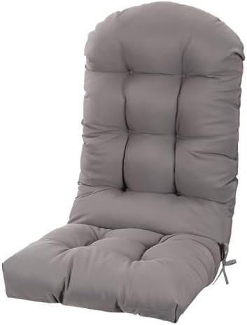 LYLNBYWK Adirondack Chair Cushion, High Back Patio Chair Cushions 48 x 19.7 x 4.7 Inch, Indoor/Outdoor Thickened Rocking Chair Cushion, Fade-Resistant & Waterproof (Grey, Set of 1)