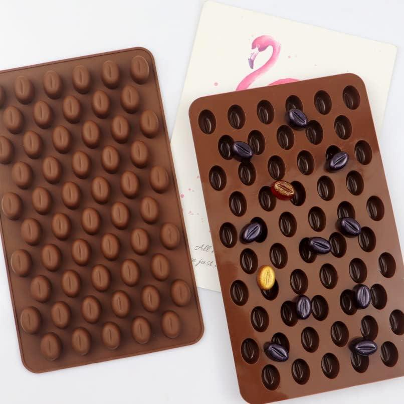 2 Pack, Cute Coffee Bean Shaped Silicone Chocolate Candy Cake Mold