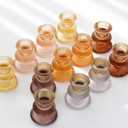 WDHODEC Orange Candlestick Candle Holders 12PCS Glass Taper Candle Holders for Table Centerpiece Colorful Gradient Candle Sticks for Wedding, Party and Festival Decoration