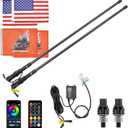 KEMIMOTO 2PCS 3FT Whip Lights for Side by Side, APP Control Turn Brake Reverse Signal Function Spring Mount LED, ATV UTV Whip Lights Compatible with Can-Am Maverick X3 Polaris RZR XP Talon Sportsman