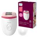 Philips Beauty Satinelle Essential Compact Hair Removal Epilator for Women, BRE235/04 (Corded Use Only) (White and Pink)