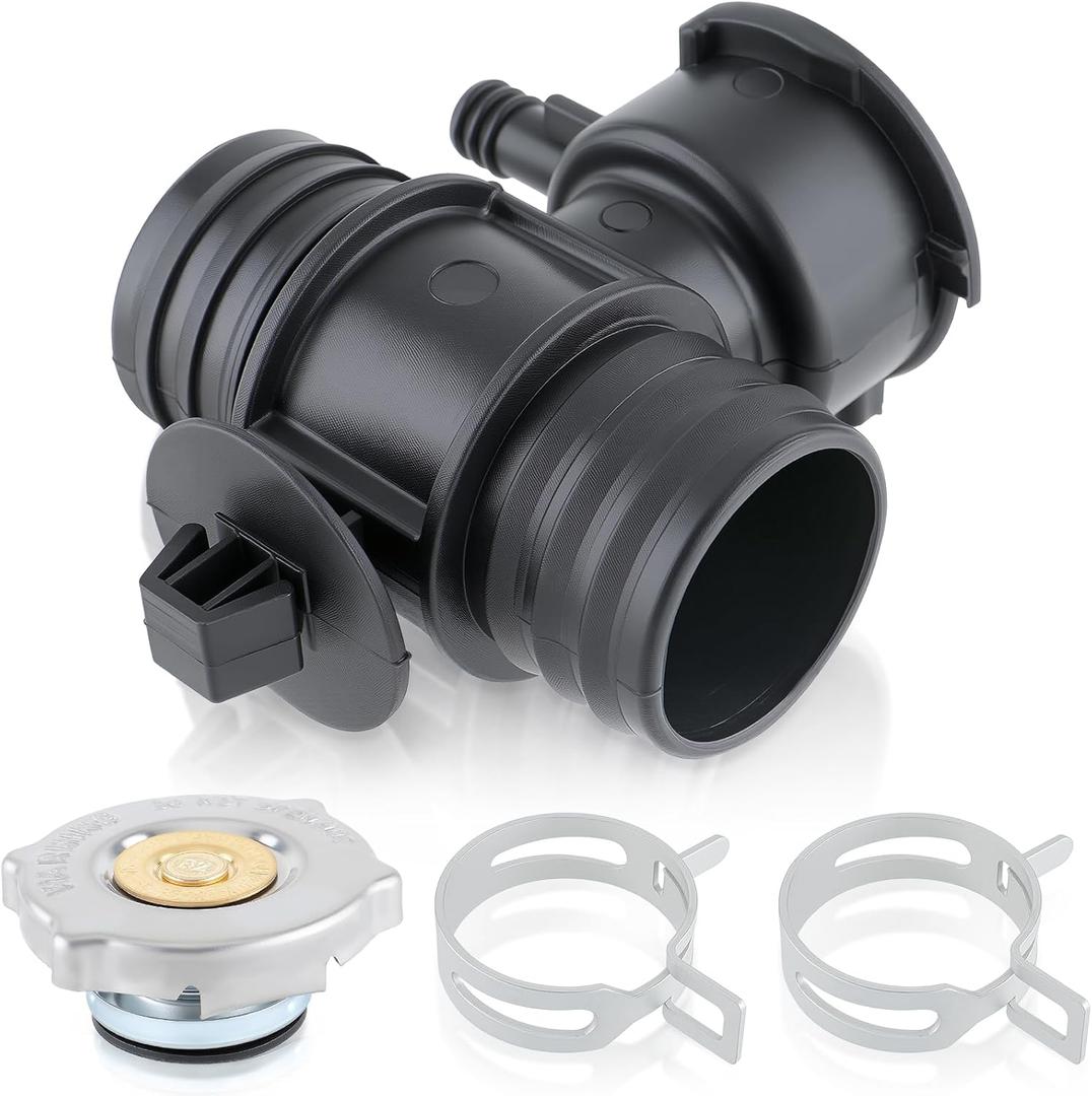 55116901AA Radiator Coolant Filler Neck Radiator Hose Connector with Engine Radiator Cap Compatible with Chrysler Sebring Compatible with Dodge Charger Compatible with Jeep Grand Cherokee